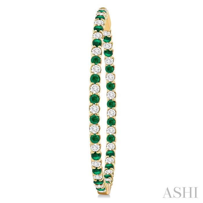 ASHI Inside-Out Alternate Gemstone & Diamond Hoop Earrings 57940PPFGEREMYG-2.50