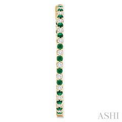 ASHI Inside-Out Alternate Gemstone & Diamond Hoop Earrings 57940PPFGEREMYG-2.50