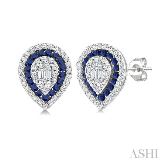 ASHI Pear Shape Gemstone & Diamond Fusion Earrings 57975PPFGERSPWG-PR