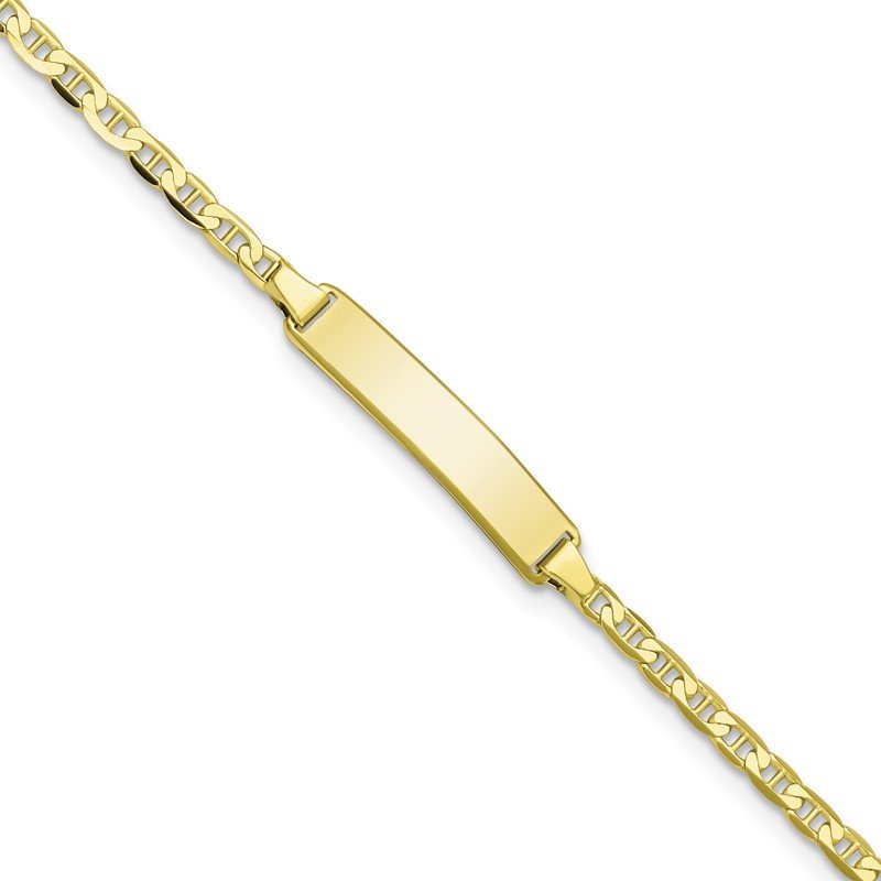 Quality Gold 10k Flat Anchor Link ID Bracelet 10BID104