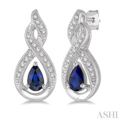 ASHI Pear Shape Gemstone & Diamond Earrings 58598PPTSERSPWG