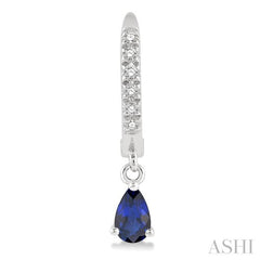 ASHI Pear Shape Gemstone & Petite Diamond Huggie Fashion Earrings 58638PPTSERSPWG
