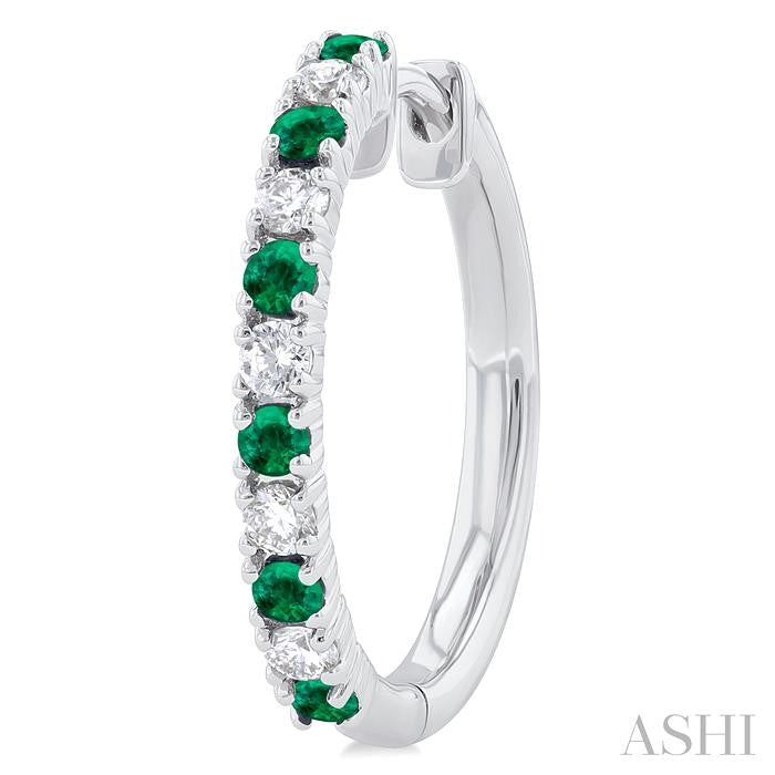 ASHI Alternate Gemstone & Diamond Hoop Earrings 58656PPTGEREMWG