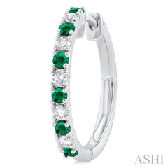 ASHI Alternate Gemstone & Diamond Hoop Earrings 58656PPTGEREMWG