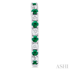 ASHI Alternate Gemstone & Diamond Hoop Earrings 58656PPTGEREMWG
