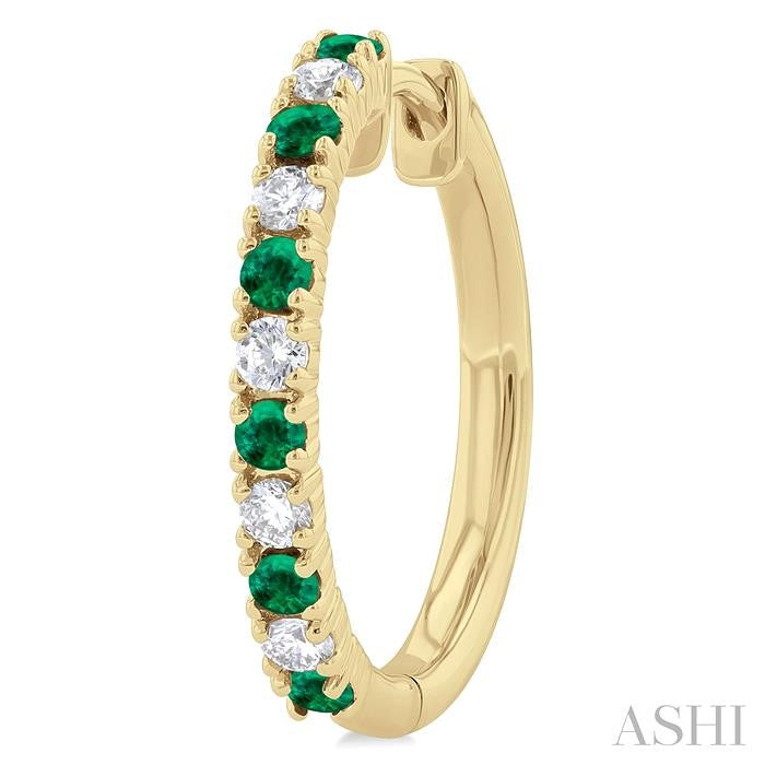 ASHI Alternate Gemstone & Diamond Hoop Earrings 58656PPTGEREMYG