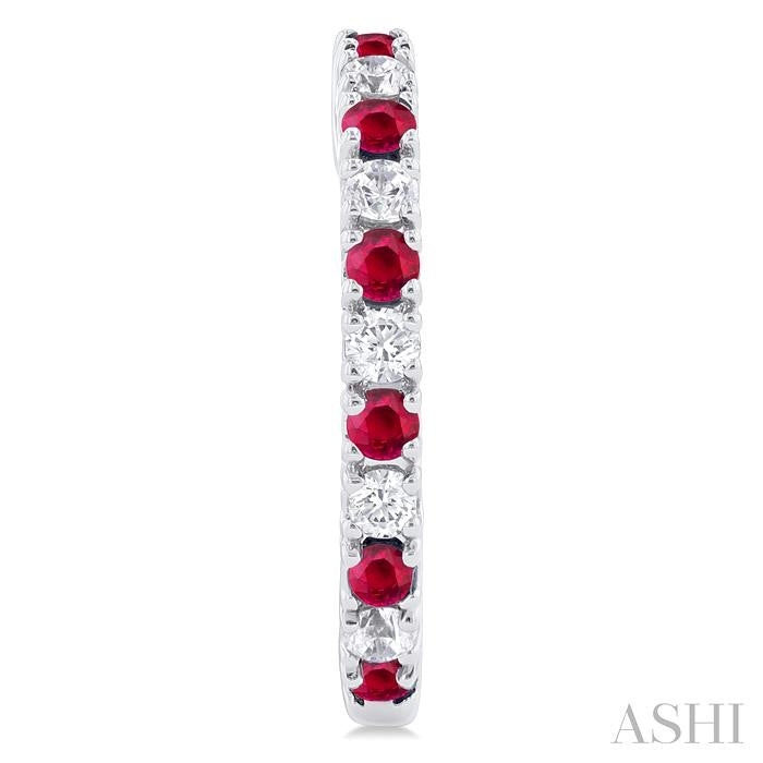 ASHI Alternate Gemstone & Diamond Hoop Earrings 58656PPTGERRBWG