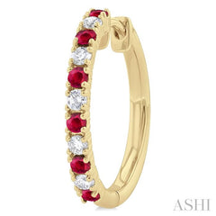ASHI Alternate Gemstone & Diamond Hoop Earrings 58656PPTGERRBYG
