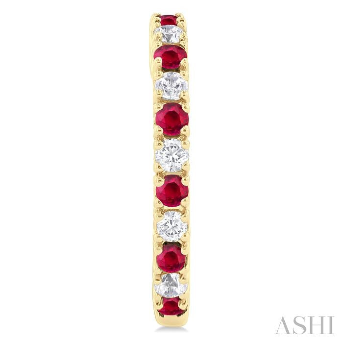 ASHI Alternate Gemstone & Diamond Hoop Earrings 58656PPTGERRBYG
