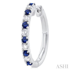 ASHI Alternate Gemstone & Diamond Hoop Earrings 58656PPTGERSPWG