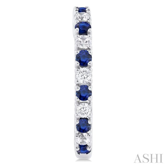 ASHI Alternate Gemstone & Diamond Hoop Earrings 58656PPTGERSPWG