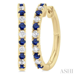 ASHI Alternate Gemstone & Diamond Hoop Earrings 58656PPTGERSPYG