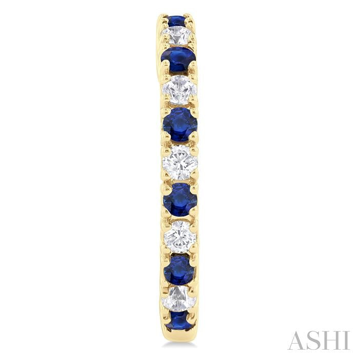 ASHI Alternate Gemstone & Diamond Hoop Earrings 58656PPTGERSPYG