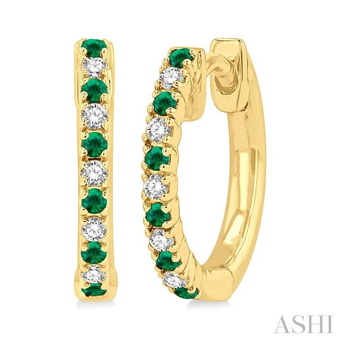 ASHI Alternate Gemstone & Diamond Huggie Fashion Earrings 58658PPTSEREMYG