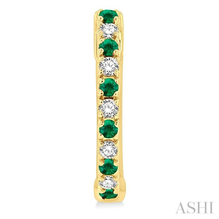 ASHI Alternate Gemstone & Diamond Huggie Fashion Earrings 58658PPTSEREMYG