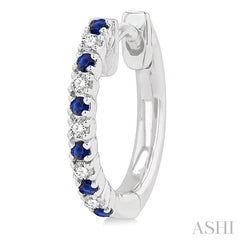 ASHI Alternate Gemstone & Diamond Huggie Fashion Earrings 58658PPTSERSPWG