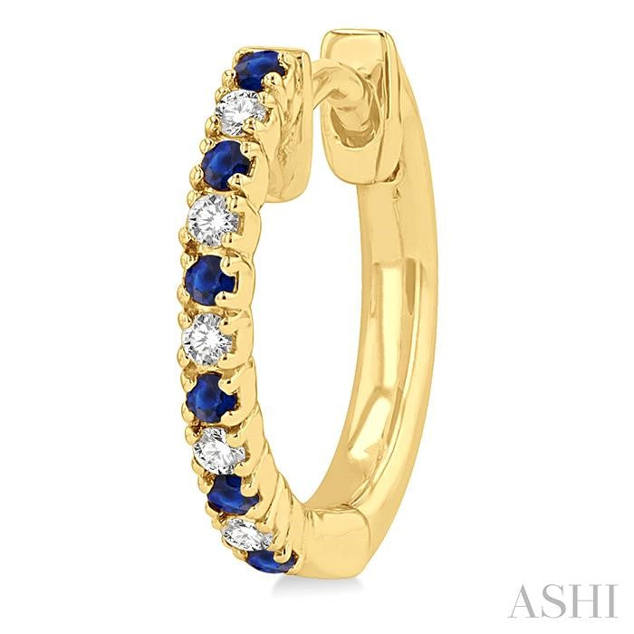 ASHI Alternate Gemstone & Diamond Huggie Fashion Earrings 58658PPTSERSPYG