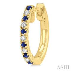 ASHI Alternate Gemstone & Diamond Huggie Fashion Earrings 58658PPTSERSPYG