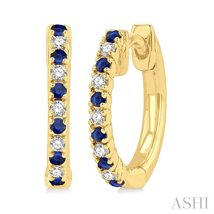 ASHI Alternate Gemstone & Diamond Huggie Fashion Earrings 58658PPTSERSPYG