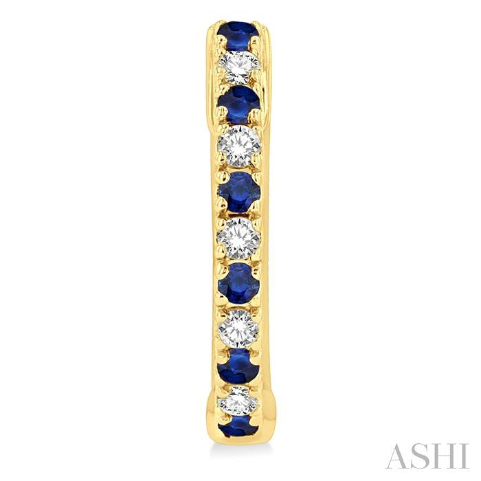 ASHI Alternate Gemstone & Diamond Huggie Fashion Earrings 58658PPTSERSPYG