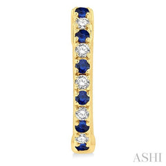 ASHI Alternate Gemstone & Diamond Huggie Fashion Earrings 58658PPTSERSPYG
