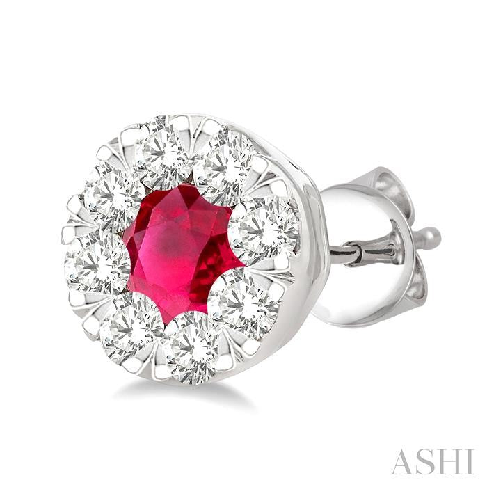 ASHI Lovebright Gemstone & Diamond Earrings 58683PPFGERRBWG