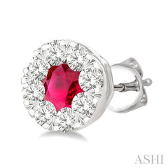 ASHI Lovebright Gemstone & Diamond Earrings 58683PPFGERRBWG