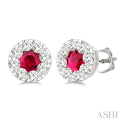 ASHI Lovebright Gemstone & Diamond Earrings 58683PPFGERRBWG