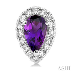 ASHI Pear Shape Gemstone & Halo Diamond Earrings 58698PPTSERAMWG-PR