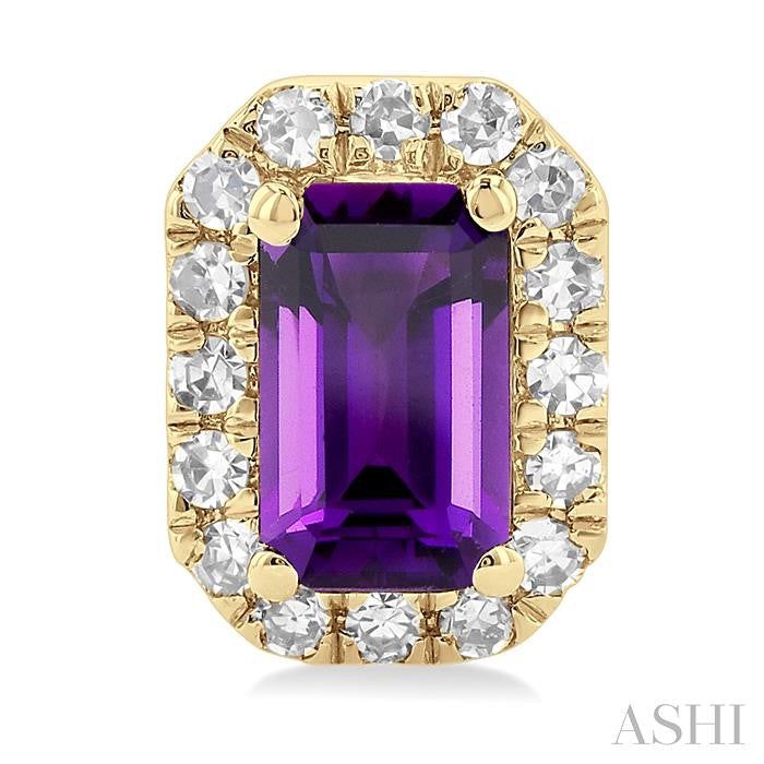 ASHI Emerald Shape Gemstone & Halo Diamond Earrings 58698PPTSERAMYG-OC