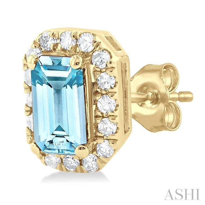 ASHI Emerald Shape Gemstone & Halo Diamond Earrings 58698PPTSERAQYG-OC