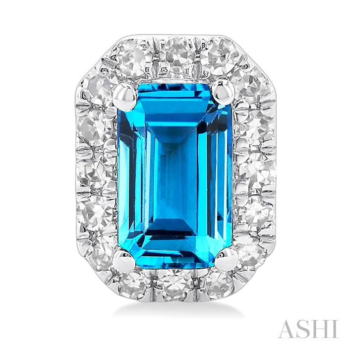 ASHI Emerald Shape Gemstone & Halo Diamond Earrings 58698PPTSERBTWG-OC