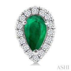 ASHI Pear Shape Gemstone & Halo Diamond Earrings 58698PPTSEREMWG-PR