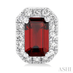 ASHI Emerald Shape Gemstone & Halo Diamond Earrings 58698PPTSERGTWG-OC