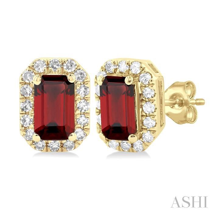 ASHI Emerald Shape Gemstone & Halo Diamond Earrings 58698PPTSERGTYG-OC