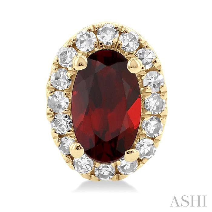 ASHI Oval Shape Gemstone & Halo Diamond Earrings 58698PPTSERGTYG-OV
