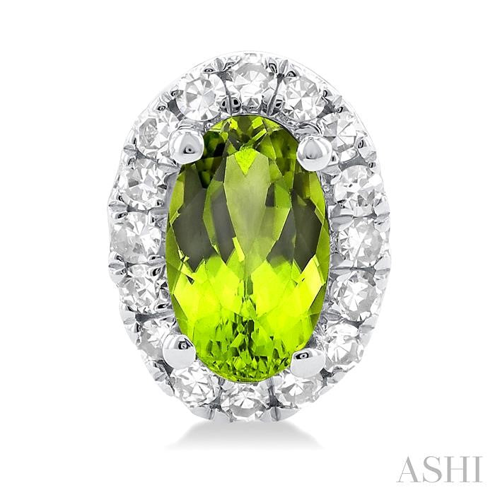ASHI Oval Shape Gemstone & Halo Diamond Earrings 58698PPTSERPEWG-OV