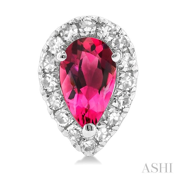 ASHI Pear Shape Gemstone & Halo Diamond Earrings 58698PPTSERPTWG-PR