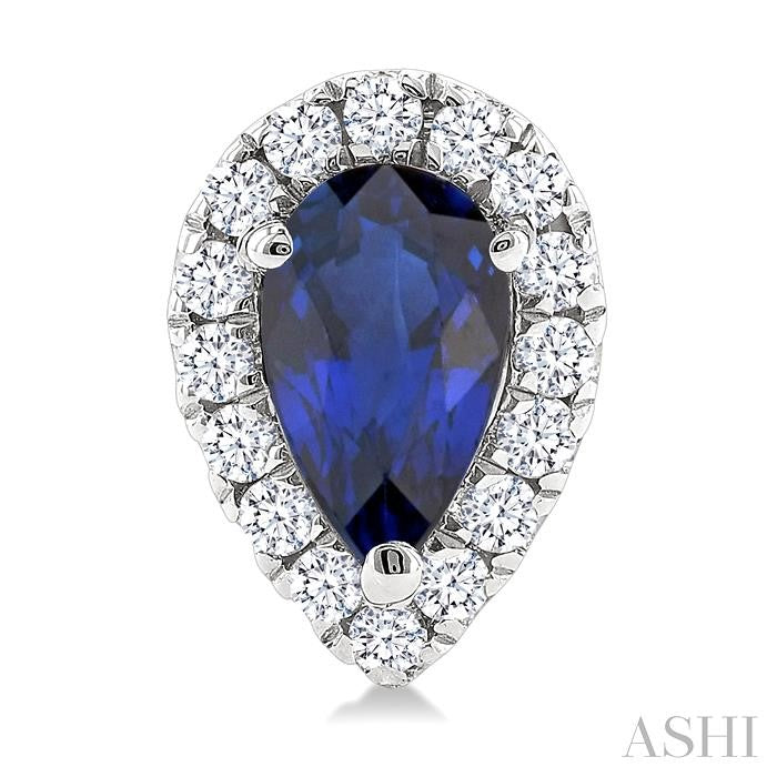 ASHI Pear Shape Gemstone & Halo Diamond Earrings 58698PPTSERSPWG-PR
