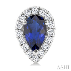 ASHI Pear Shape Gemstone & Halo Diamond Earrings 58698PPTSERSPWG-PR