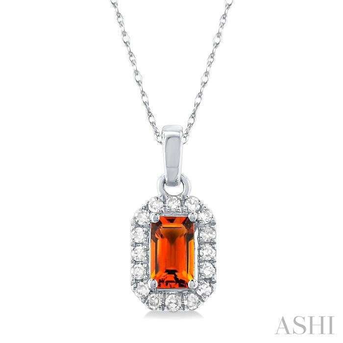 ASHI Emerald Shape Gemstone & Halo Diamond Pendant 58699PPTSPDCTWG-OC
