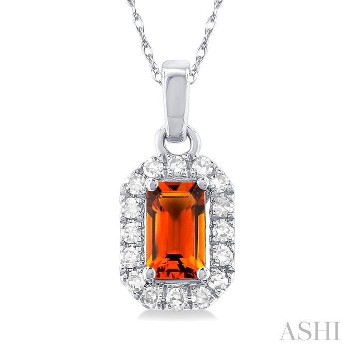 ASHI Emerald Shape Gemstone & Halo Diamond Pendant 58699PPTSPDCTWG-OC