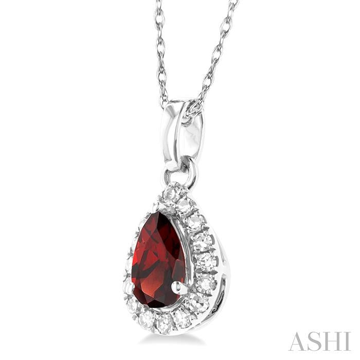 ASHI Pear Shape Gemstone & Halo Diamond Pendant 58699PPTSPDGTWG-PR