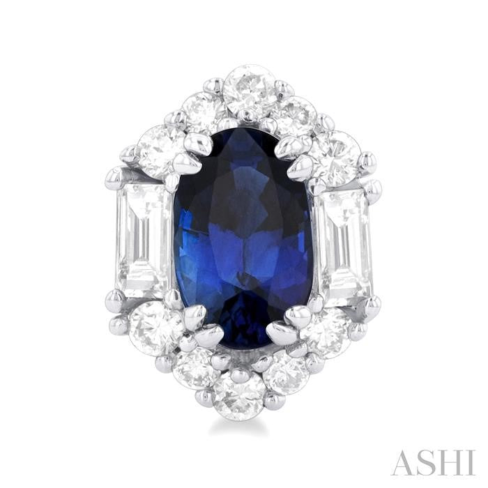 ASHI Oval Shape Gemstone & Halo Diamond Earrings 58705PPTGERSPWG