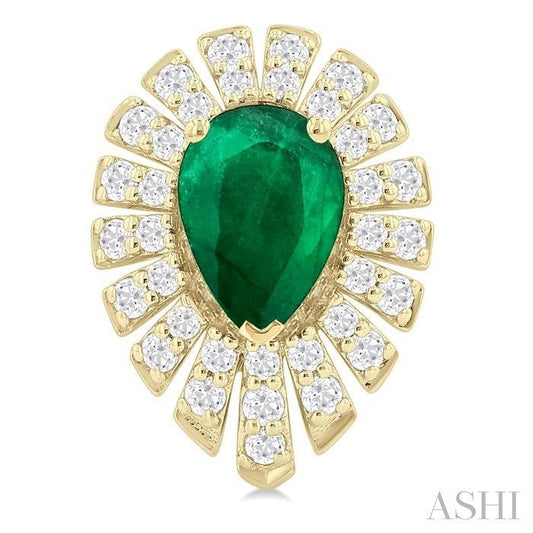 ASHI Pear Shape Gemstone & Diamond Earrings 58735PPFGEREMYG