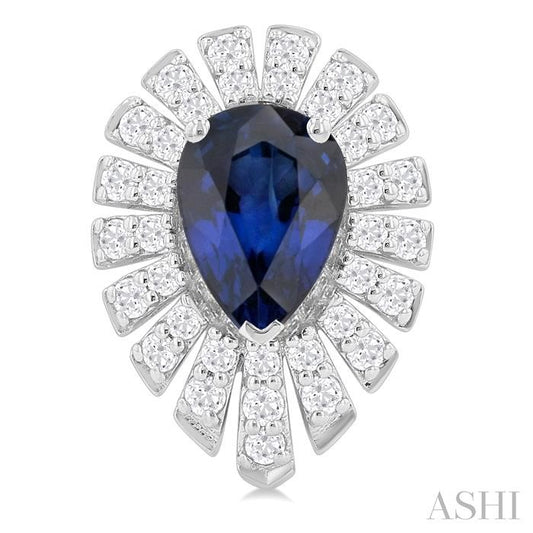 ASHI Pear Shape Gemstone & Diamond Earrings 58735PPFGERSPWG