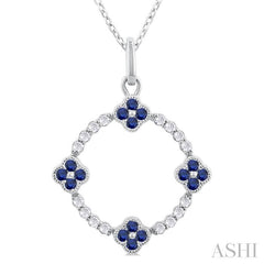 ASHI Clover Circle Gemstone & Diamond Pendant 58748PPTSPDSPWG