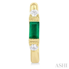 ASHI Emerald Shape Gemstone & Diamond Hoop Earrings 58828PPTGEREMYG