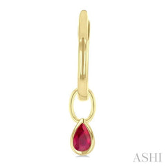 ASHI Pear Shape Bezel Set Gemstone Huggie Fashion Earrings 58899PPF@ERRBYG-PR