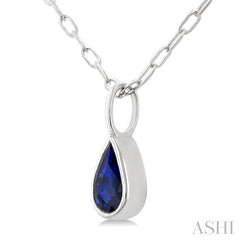 ASHI Pear Shape Bezel Set Paperclip Gemstone Fashion Pendant 58899PPF@PDSPWG-PR